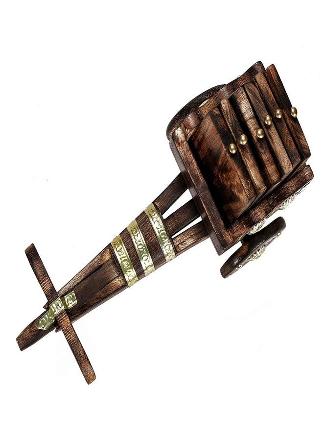 ANSHEZ Handcrafted Decorative Bullock Cart Shaped Wooden Coaster Set of 6 | Wooden Coaster for Dining Table & Office Desk | Baggi Coaster | Tea Coffee Coaster Set - Image 3